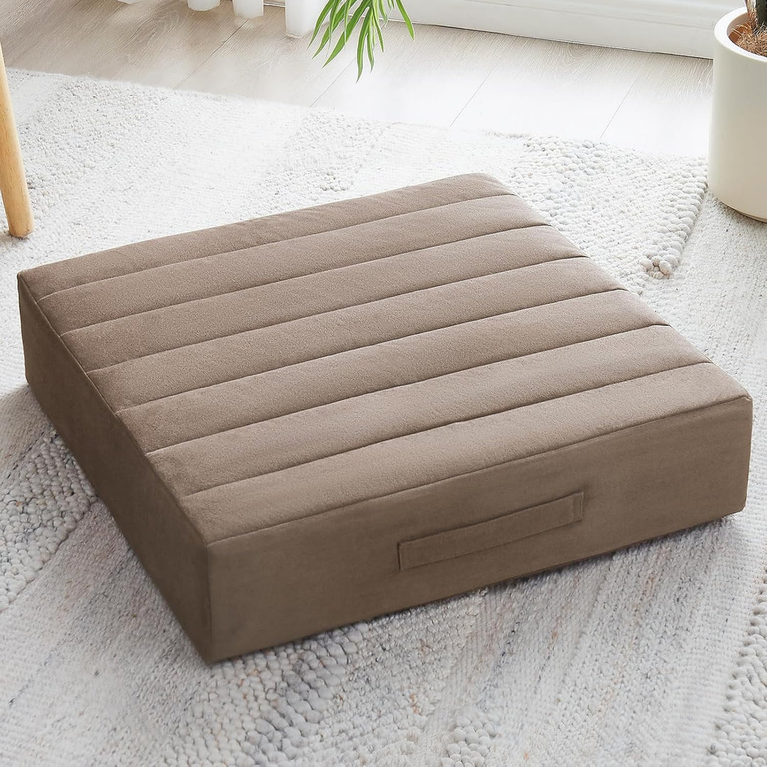 Large Meditation Cushion with Thick Foam & Soft Cover-Coffee-Nora Luxe