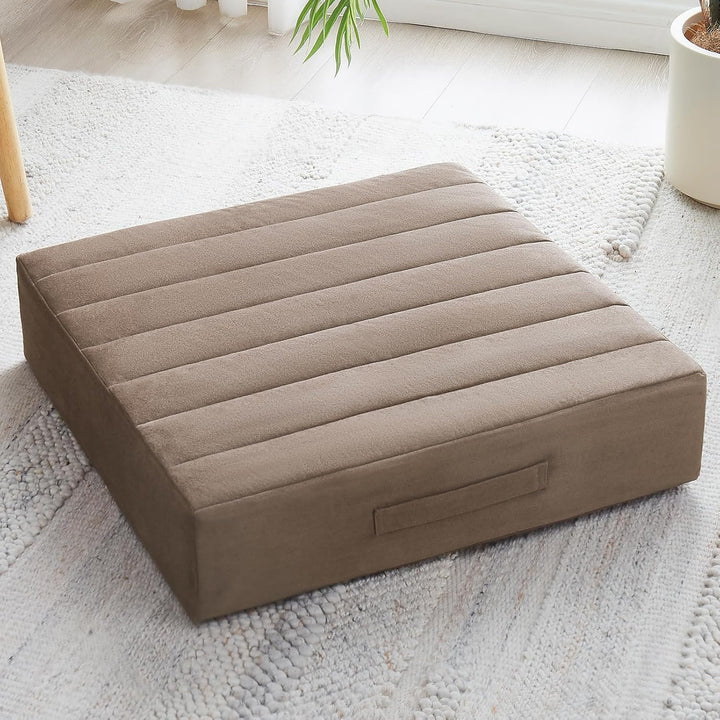 Large Meditation Cushion with Thick Foam & Soft Cover-Coffee-Nora Luxe