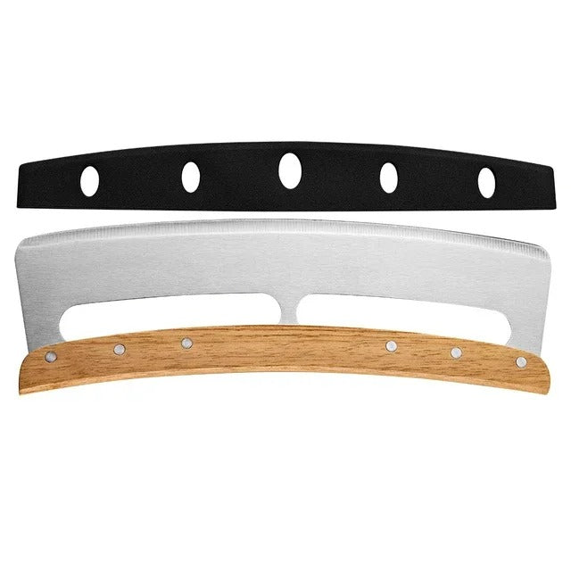 Large Pizza Cutter with Curved Stainless Steel Blade (35 cm) - Bruno-Single Handle-The Livary