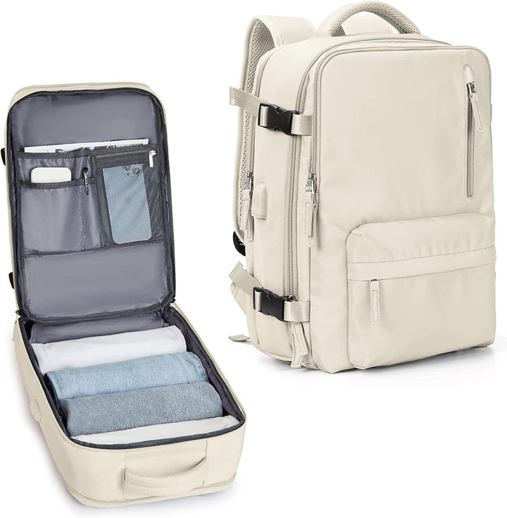 40L Waterproof Travel Backpack with Shoe Compartment & USB Port – 14” (35.56 cm)Laptop Fit