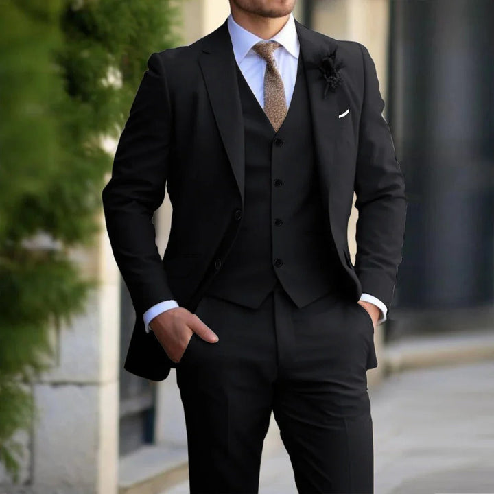 Layered 3-piece Men's Suit - Weston-Black-XS-Nora Luxe