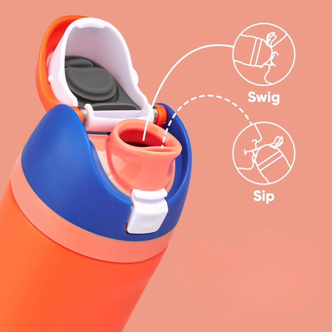 Leak-proof Insulated Stainless Steel Water Bottle with Straw - BPA-free-450 ml-Pink-Nora Luxe