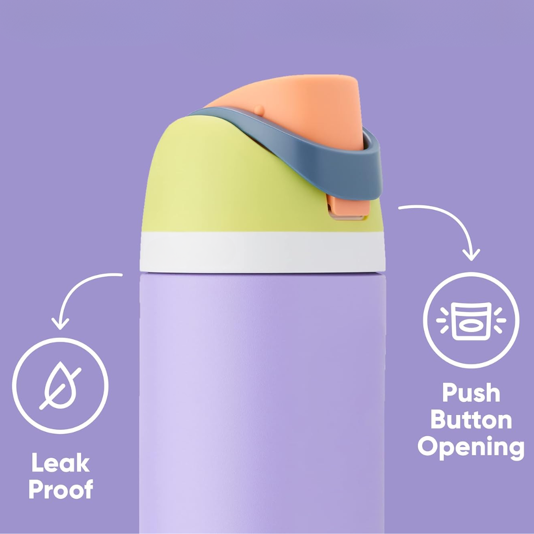 Leak-proof Insulated Stainless Steel Water Bottle with Straw - BPA-free-450 ml-Pink-Nora Luxe