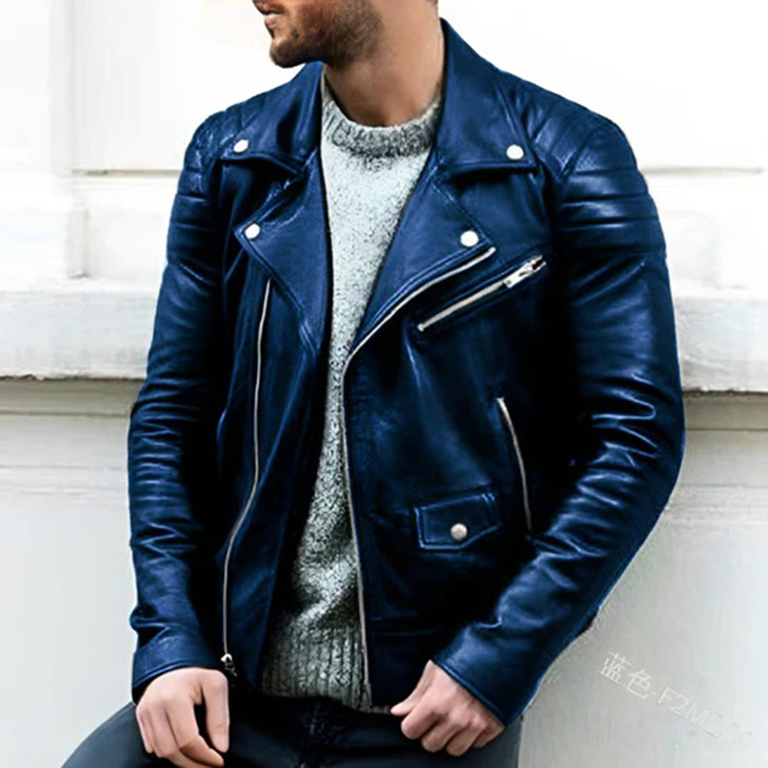 Learn Biker Jacket - Ryder-Blue-S-Nora Luxe