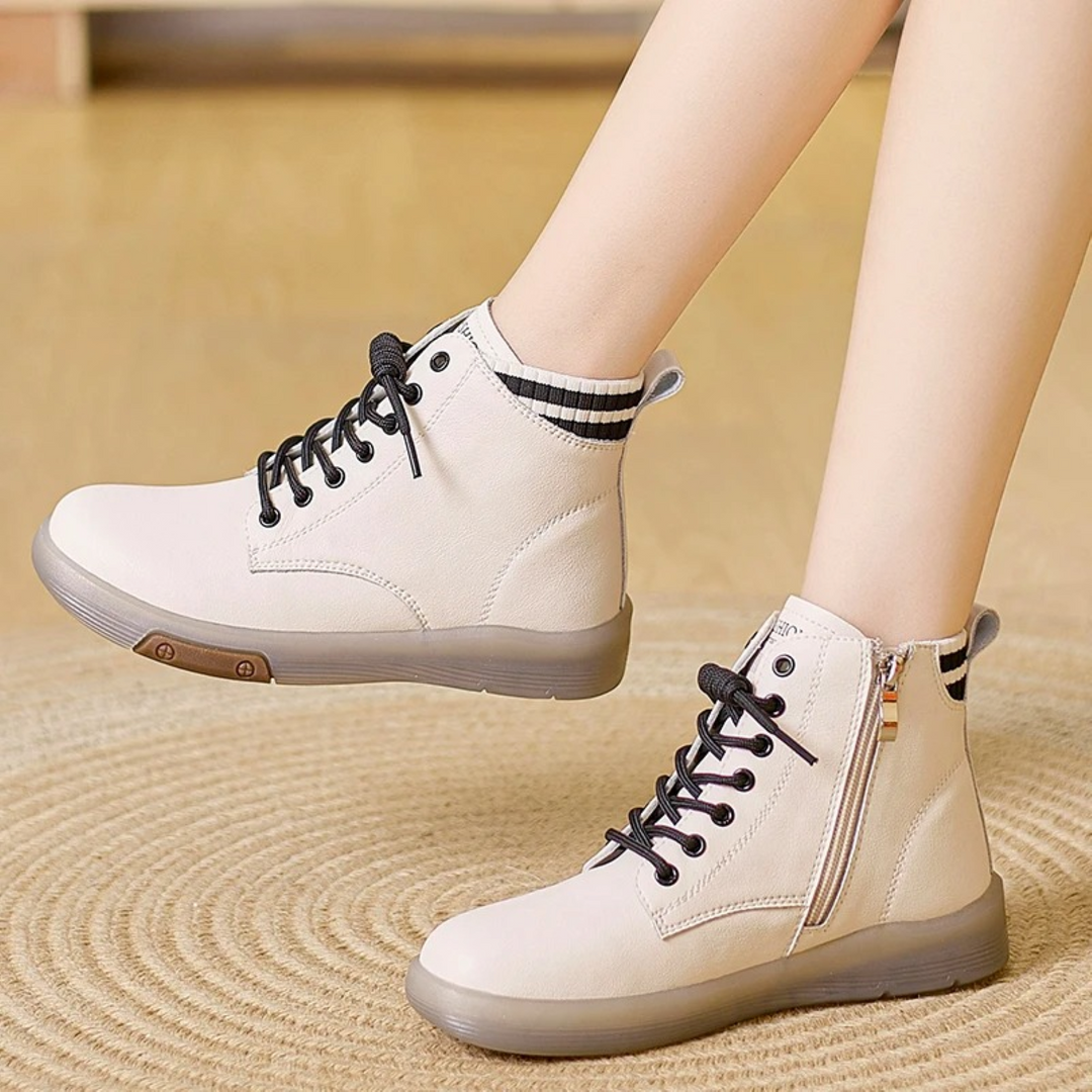 Learn Waterproof Women's Sneakers - AquaStride-Light brown-black-2.5-Nora Luxe