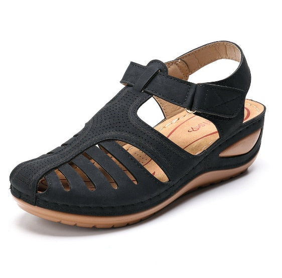 Learning Orthopedic Ladies Sandals – Elin-Black-4.5-The Livary