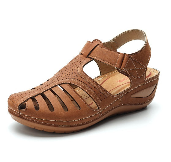 Learning Orthopedic Ladies Sandals – Elin-Brown-4.5-The Livary