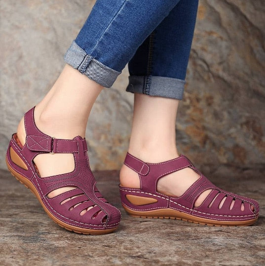 Learning Orthopedic Ladies Sandals – Elin-Purple-4.5-The Livary
