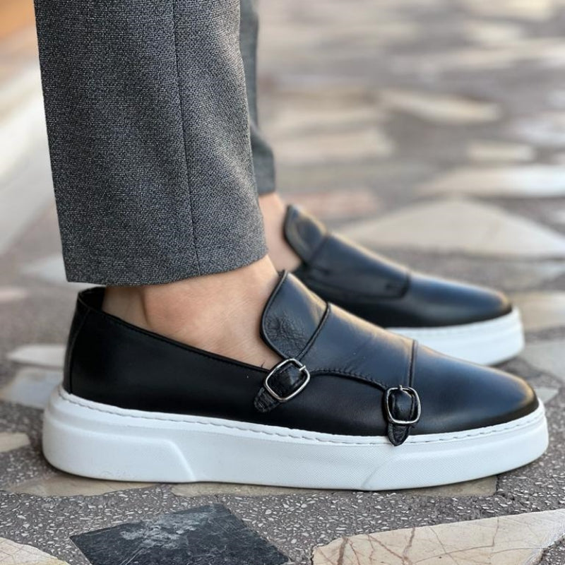 Leather Slip-On Loafers - Lorenzo-Black-5.0-Nora Luxe