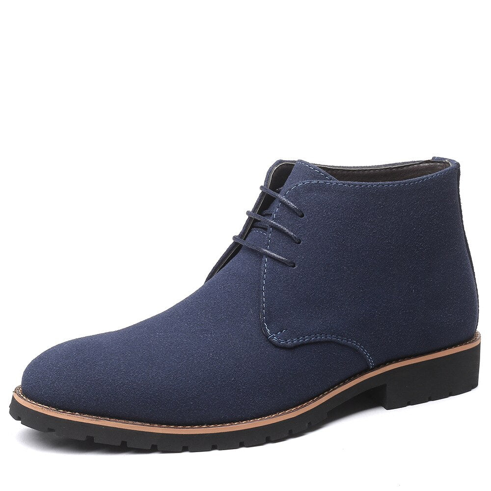 Leather Sweden Ankle Boots for Men - Hudson-Black-5.5-Nora Luxe