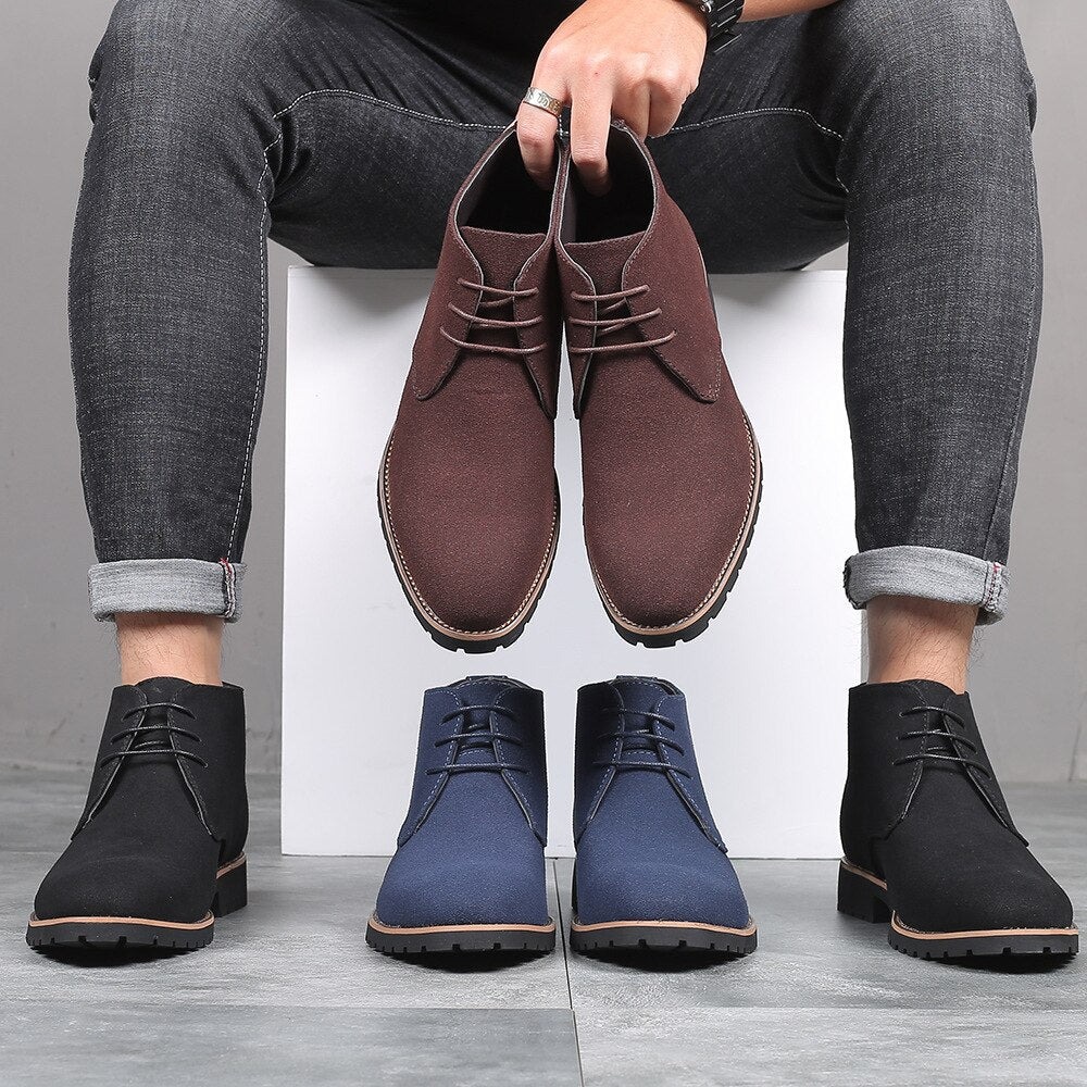 Leather Sweden Ankle Boots for Men - Hudson-Black-5.5-Nora Luxe
