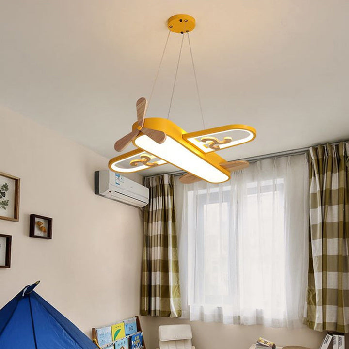 LED Airplane Children's Room Pendant Lamp - SkyFlyer-Yellow-Warm-Nora Luxe