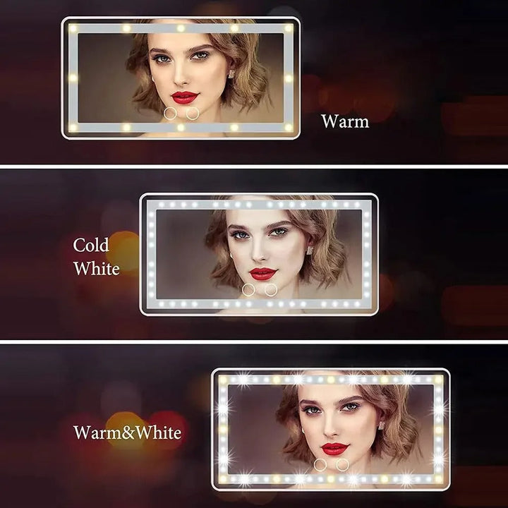 LED Auto Make-up Mirror - GlimVue-Black-The Livary