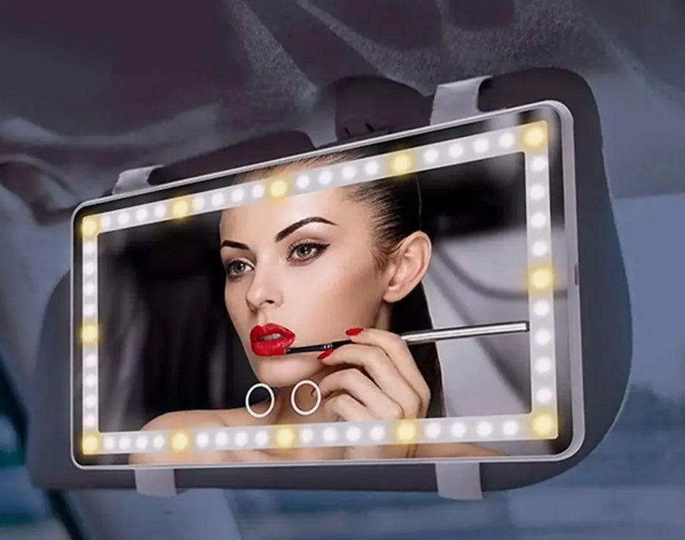 LED Auto Make-up Mirror - GlimVue-Black-The Livary