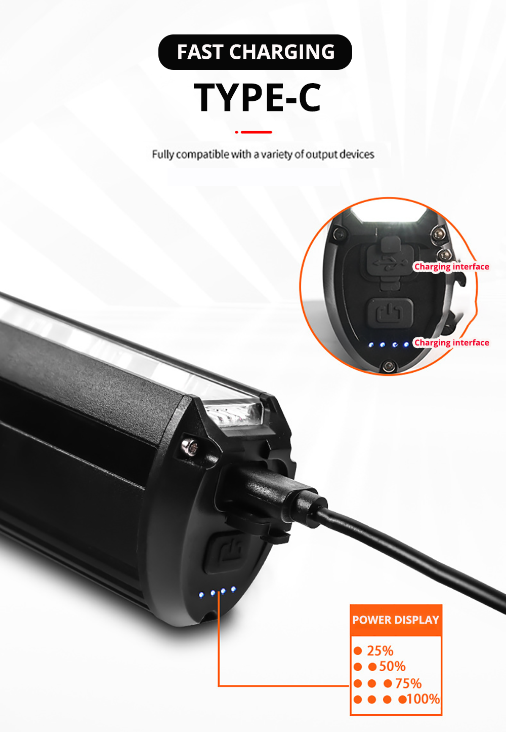 LED Bicycle Light with Power Bank Function - LumiMax-Nora Luxe