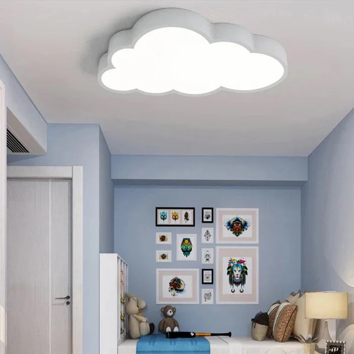 LED Ceiling Light for Children's Rooms - CloudLight-Blue-19.29 in-White-Nora Luxe