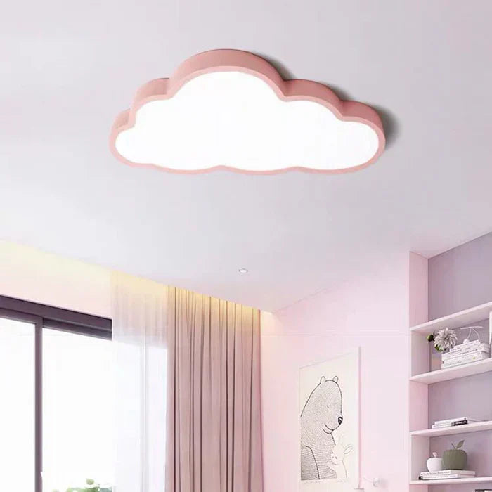 LED Ceiling Light for Children's Rooms - CloudLight-Pink-19.29 in-White-Nora Luxe