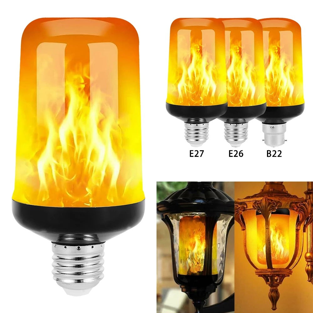 LED FLAME LIGHT PARTY LAMP - 4 MODES SIMULATING FIRE-E14 3Modes A-Nora Luxe