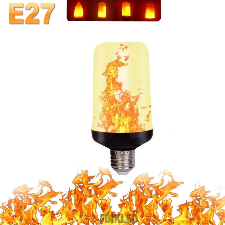 LED FLAME LIGHT PARTY LAMP - 4 MODES SIMULATING FIRE-E14 3Modes A-Nora Luxe