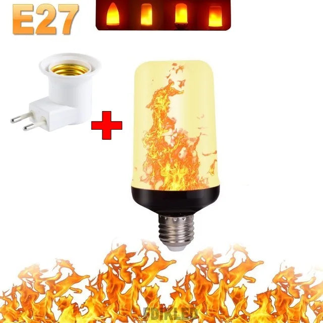 LED FLAME LIGHT PARTY LAMP - 4 MODES SIMULATING FIRE-E14 3Modes A-Nora Luxe