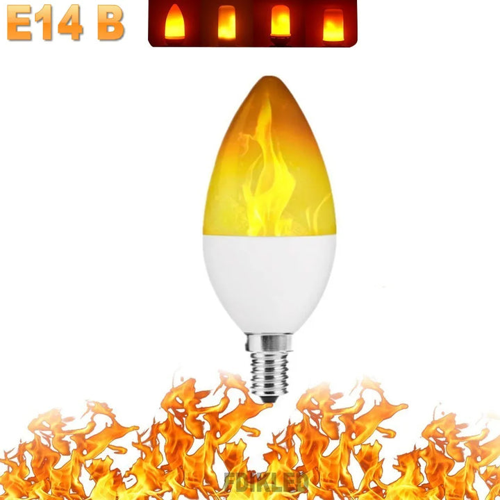 LED FLAME LIGHT PARTY LAMP - 4 MODES SIMULATING FIRE-E14 3Modes A-Nora Luxe