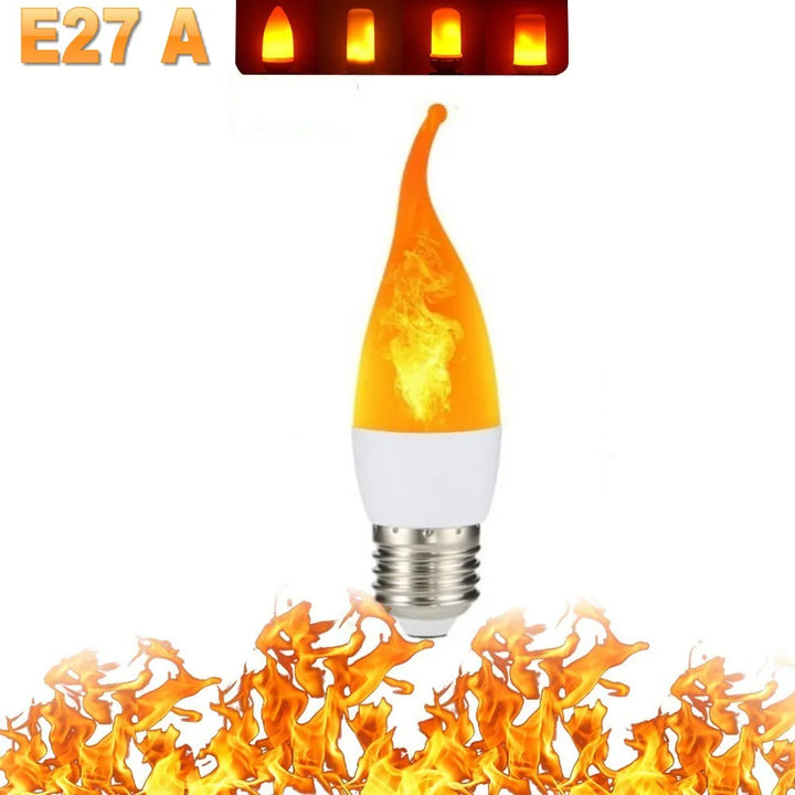 LED FLAME LIGHT PARTY LAMP - 4 MODES SIMULATING FIRE-E14 3Modes A-Nora Luxe