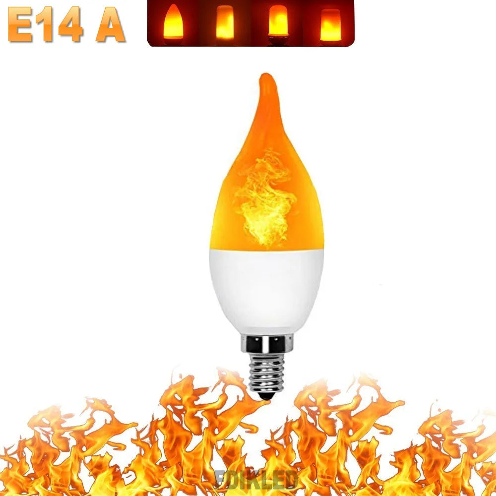 LED FLAME LIGHT PARTY LAMP - 4 MODES SIMULATING FIRE-E14 3Modes A-Nora Luxe