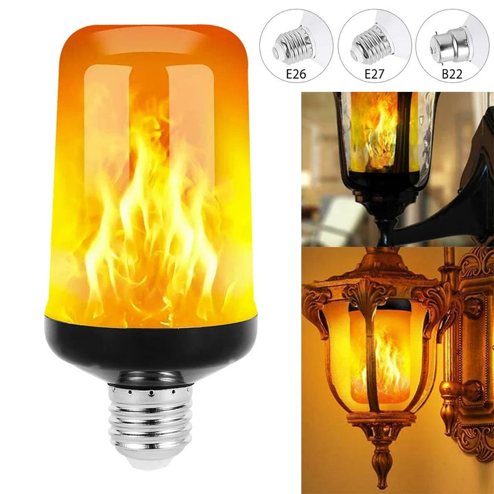 LED FLAME LIGHT PARTY LAMP - 4 MODES SIMULATING FIRE-E14 3Modes A-Nora Luxe