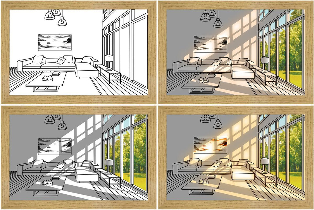 LED Lighting Painting – Luminza-Clear day-23x17cm-The Livary