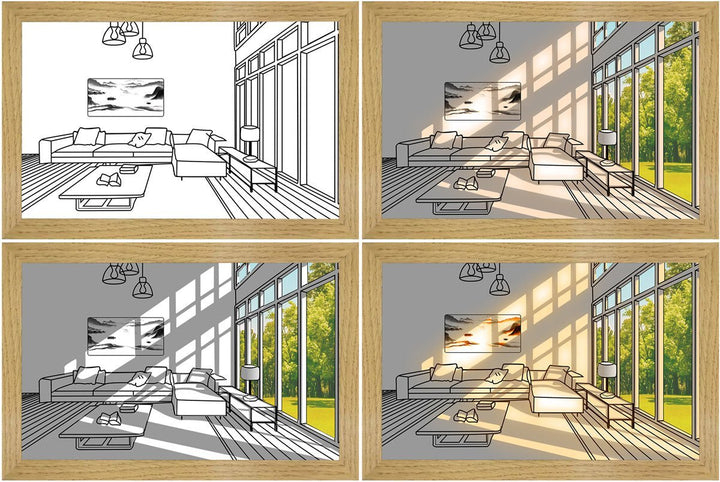 LED Lighting Painting – Luminza-Clear day-23x17cm-The Livary