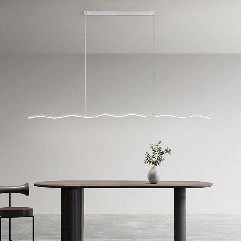 LED Pendant Lamp with Trendy Wave Line Design - WaveGlow-Black-Warm white-Nora Luxe