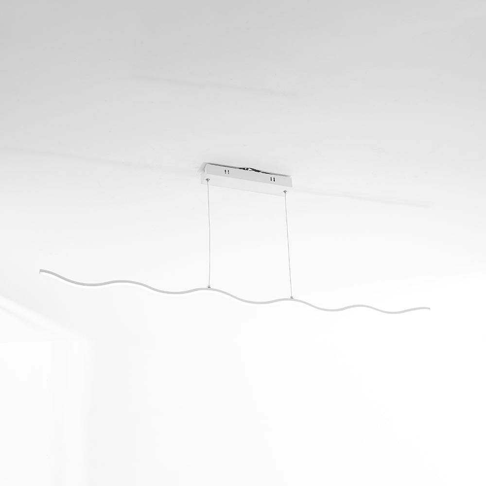 LED Pendant Lamp with Trendy Wave Line Design - WaveGlow-Black-Warm white-Nora Luxe