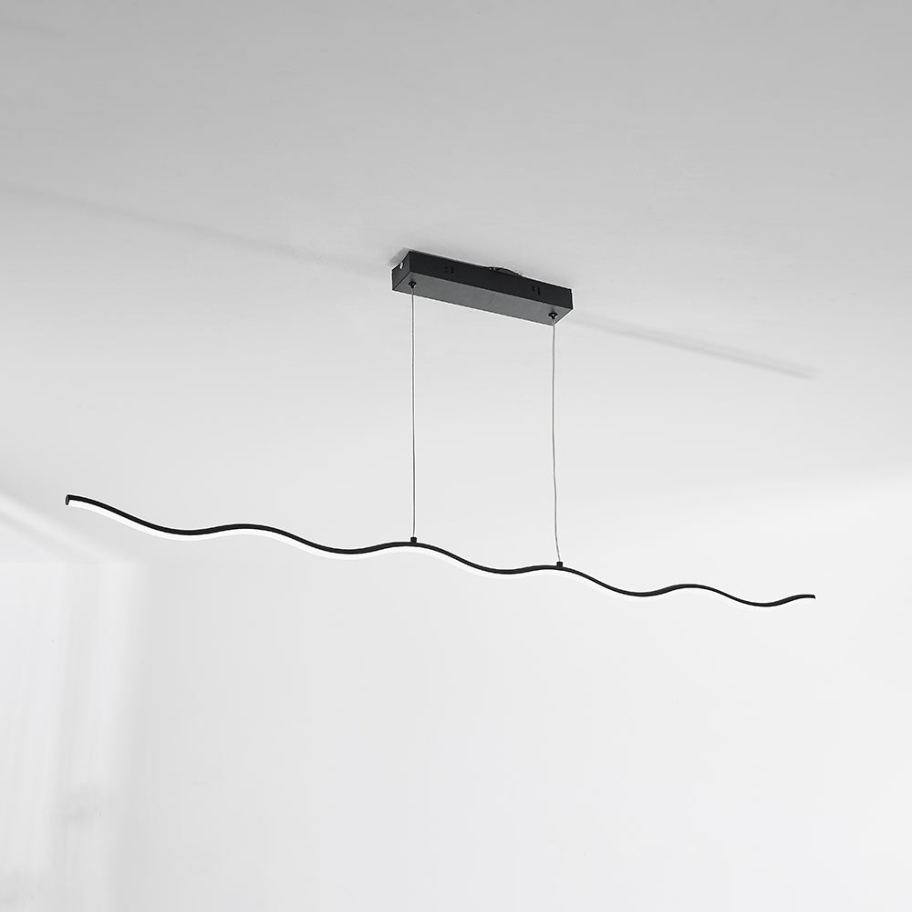 LED Pendant Lamp with Trendy Wave Line Design - WaveGlow-Black-Warm white-Nora Luxe