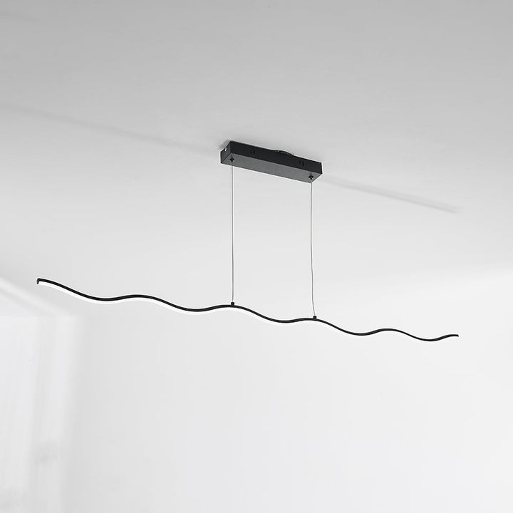 LED Pendant Lamp with Trendy Wave Line Design - WaveGlow-Black-Warm white-Nora Luxe