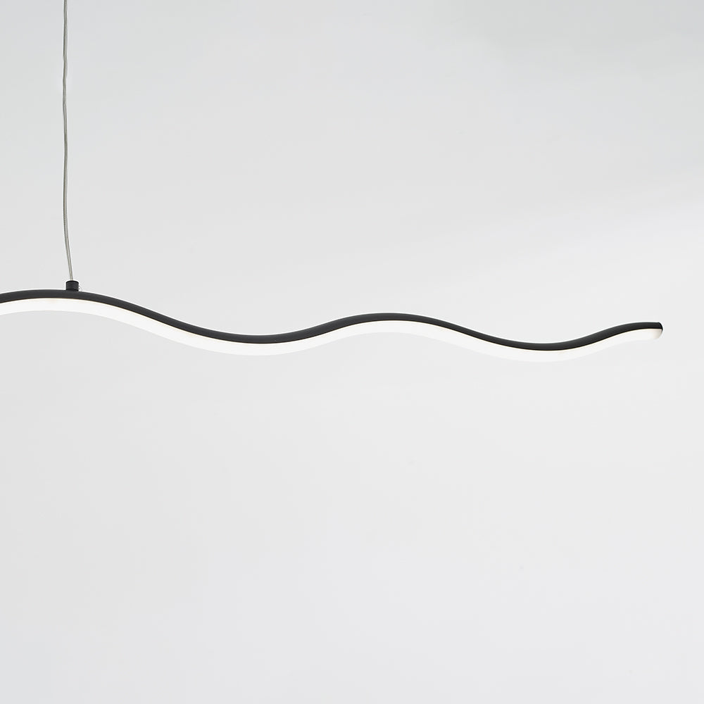 LED Pendant Lamp with Trendy Wave Line Design - WaveGlow-Black-Warm white-Nora Luxe