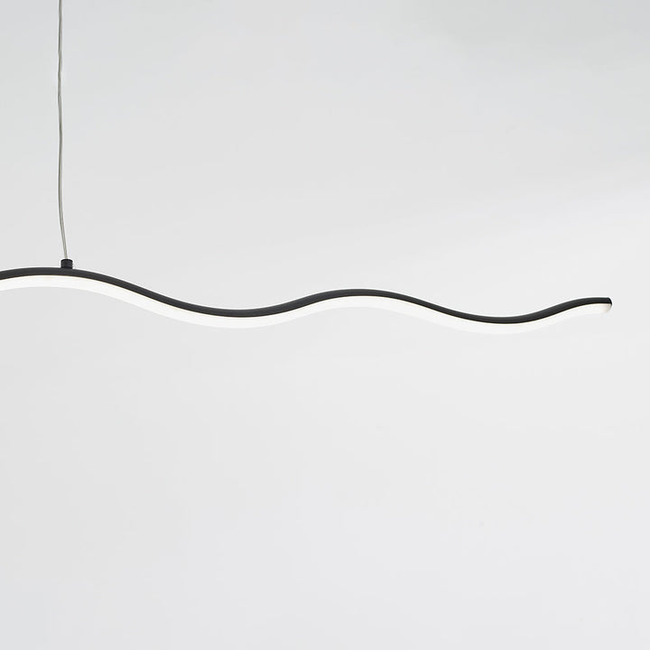 LED Pendant Lamp with Trendy Wave Line Design - WaveGlow-Black-Warm white-Nora Luxe