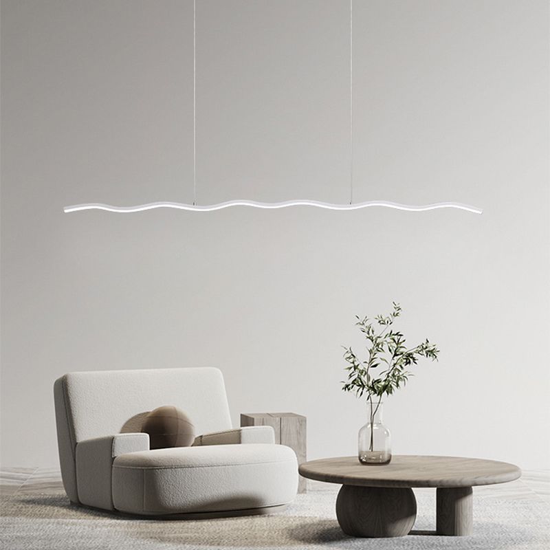 LED Pendant Lamp with Trendy Wave Line Design - WaveGlow-Black-Warm white-Nora Luxe