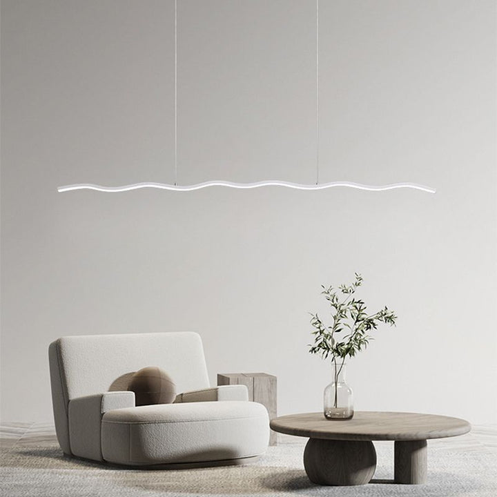 LED Pendant Lamp with Trendy Wave Line Design - WaveGlow-Black-Warm white-Nora Luxe