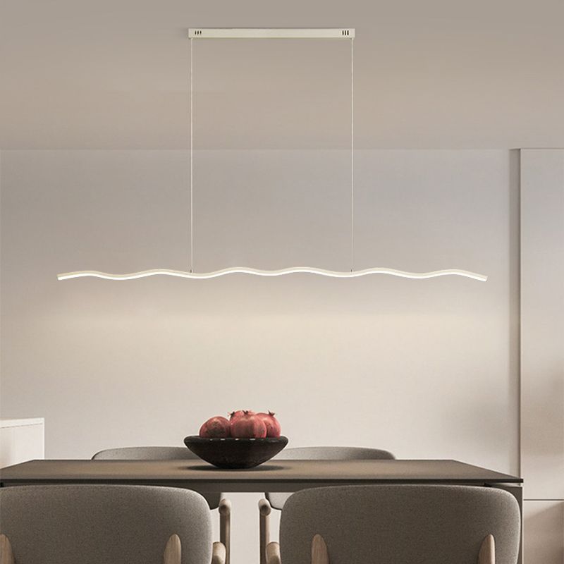 LED Pendant Lamp with Trendy Wave Line Design - WaveGlow-Black-Warm white-Nora Luxe