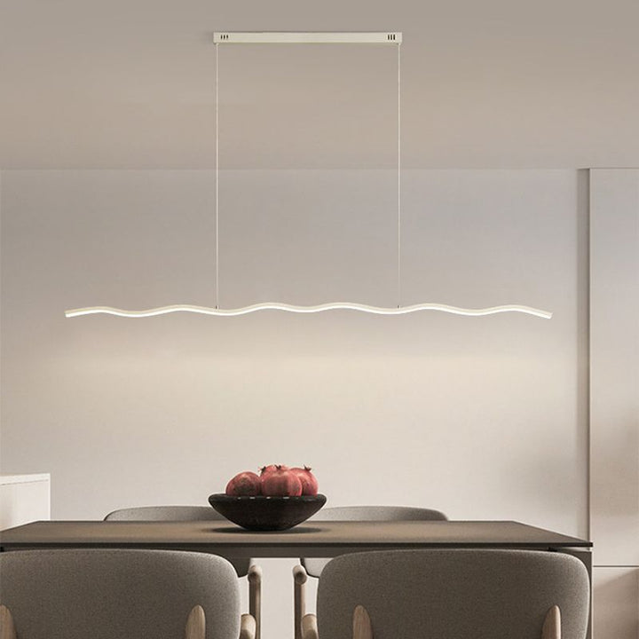 LED Pendant Lamp with Trendy Wave Line Design - WaveGlow-Black-Warm white-Nora Luxe
