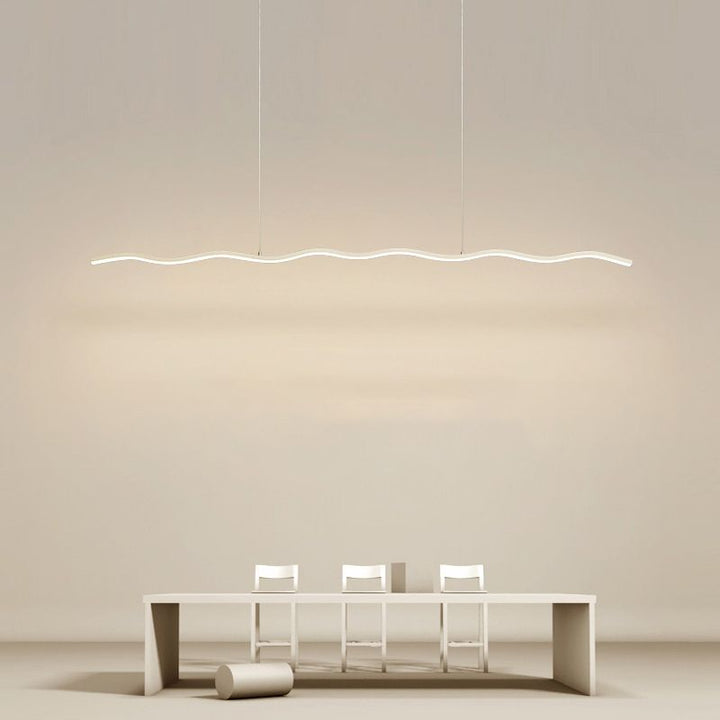 LED Pendant Lamp with Trendy Wave Line Design - WaveGlow-Black-Warm white-Nora Luxe