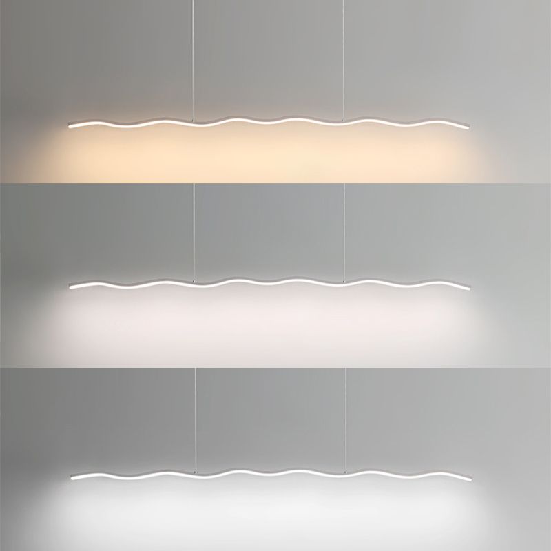 LED Pendant Lamp with Trendy Wave Line Design - WaveGlow-Black-Warm white-Nora Luxe