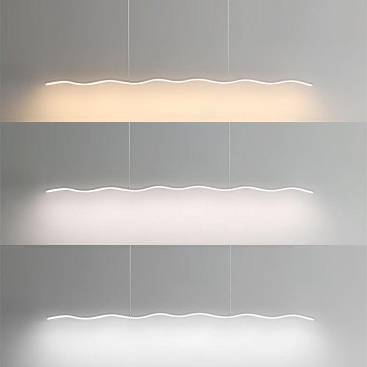 LED Pendant Lamp with Trendy Wave Line Design - WaveGlow-Black-Warm white-Nora Luxe