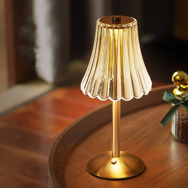 LED Retro Table Lamp USB Rechargeable - BrillianceGlow-Nora Luxe