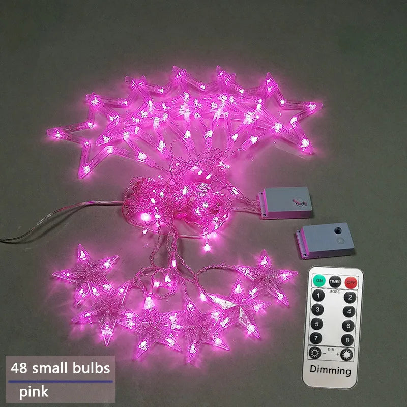 LED Starry Garland - StarryGlow-Pink-Button control-Nora Luxe