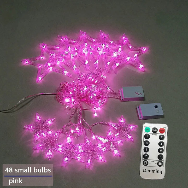 LED Starry Garland - StarryGlow-Pink-Button control-Nora Luxe
