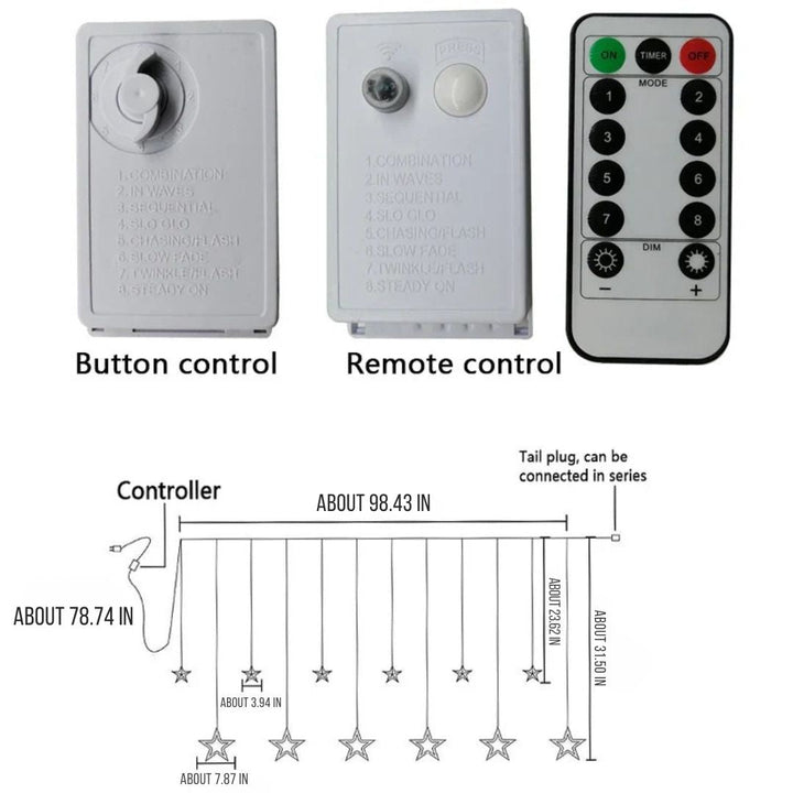 LED Starry Garland - StarryGlow-Warm/wit-Button control-Nora Luxe