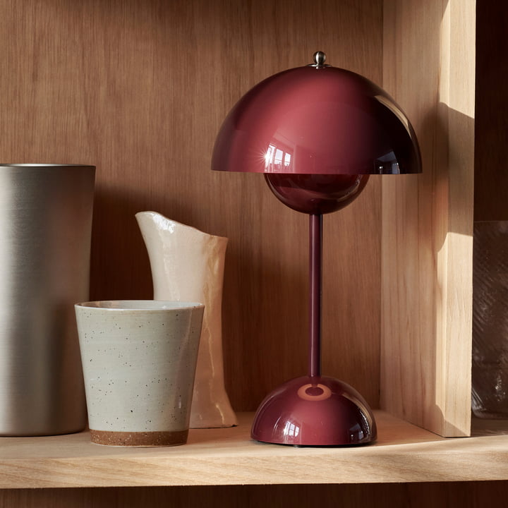 LED Table Lamp - MoonGlow-Bordeaux red-Nora Luxe