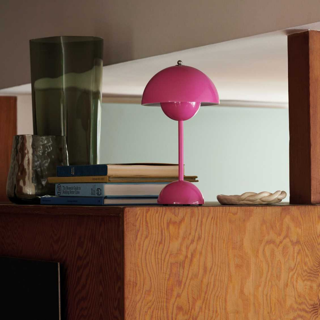 LED Table Lamp - MoonGlow-Cherry red-Nora Luxe