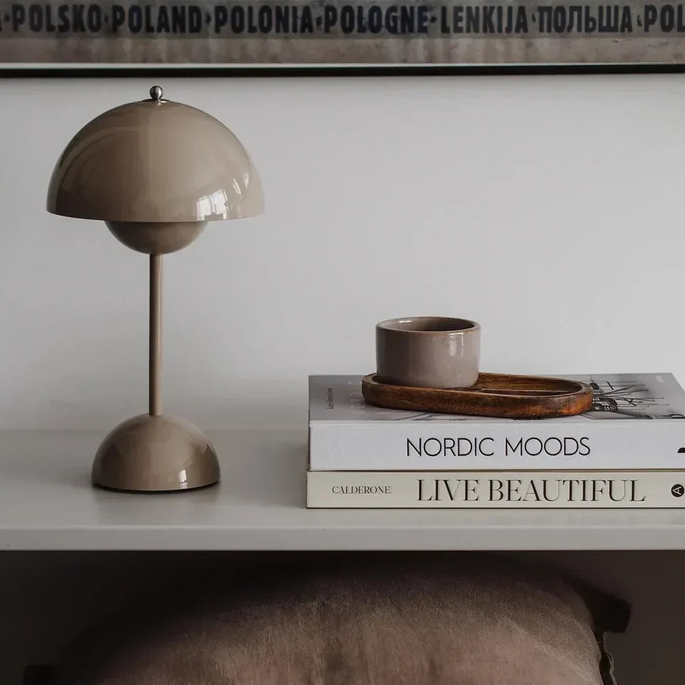 LED Table Lamp - MoonGlow-Gray-Nora Luxe
